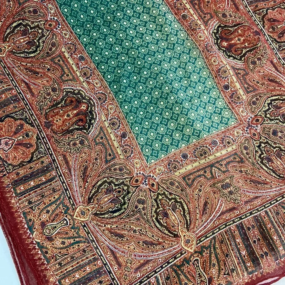 Vintage Ellen Tracy Geometric Paisley 100% Silk Scarf